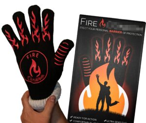 fire con dumb heat resistant glove - hilarious gift that works - 932 degrees heat resistant - includes heat glove, funny box, and instructions