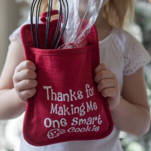 Teacher Appreciation Gift for Women - Thank You Present Potholder - One Smart Cookie Oven Mitt - Set of 2 (One Smart Cookie 3 pack)