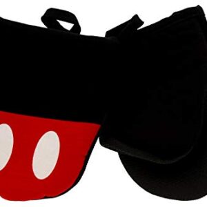 Disney Kitchen Cotton Mini Oven Mitts/Glove Set w/Neoprene Insulation for Easy Gripping While Cooking, Heat Resistant Kitchen Accessories, 5” x 6.5”, Classic Mickey, 2pk