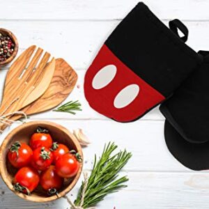 Disney Kitchen Cotton Mini Oven Mitts/Glove Set w/Neoprene Insulation for Easy Gripping While Cooking, Heat Resistant Kitchen Accessories, 5” x 6.5”, Classic Mickey, 2pk