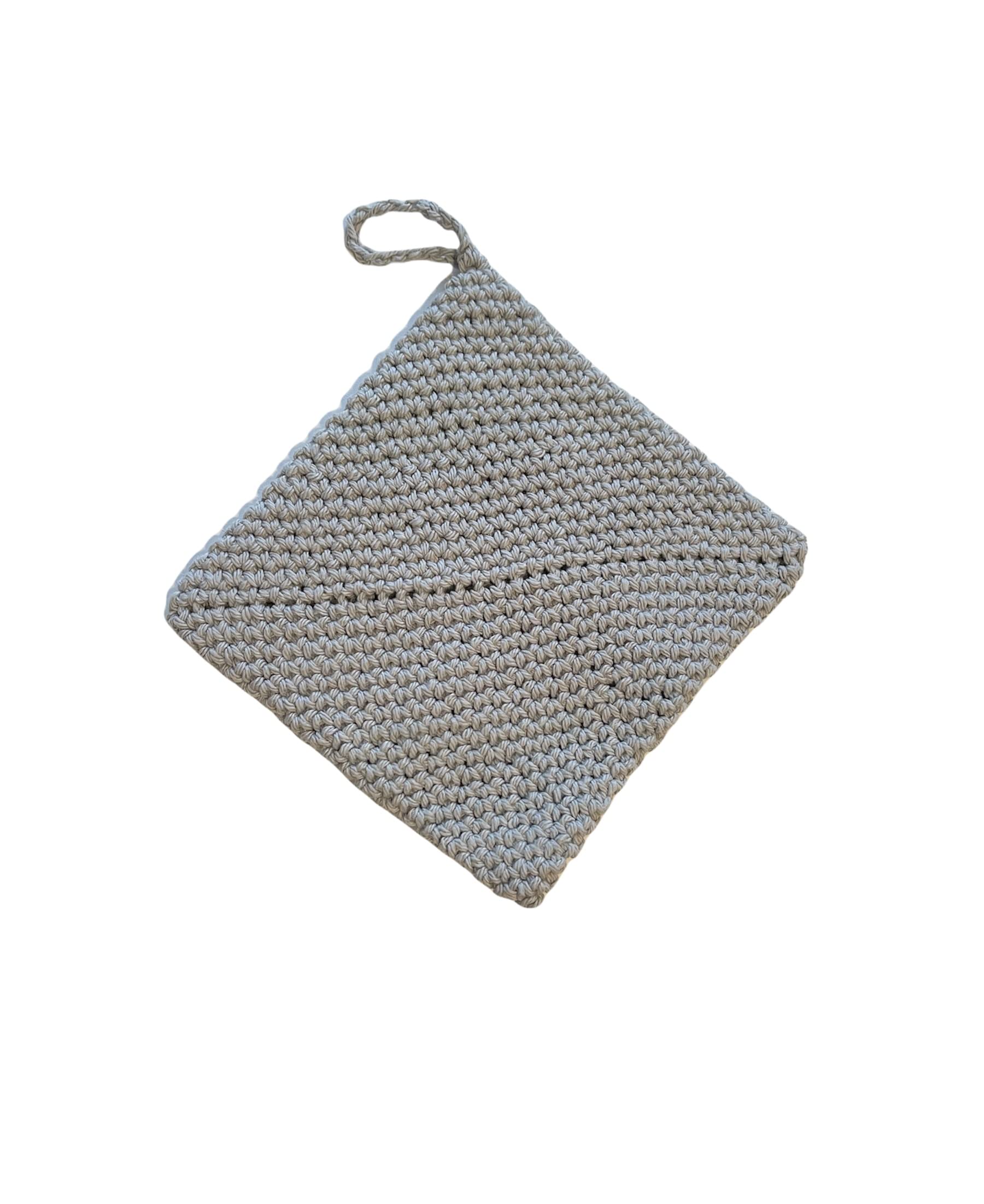 Double Thickness Potholders - 100% cotton - Trivet - Gray and Fondant Fun