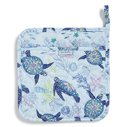 Vera Bradley Women's Cotton Pot Holder & Oven Mitt Set, Turtle Dream - Recycled Cotton, One Size