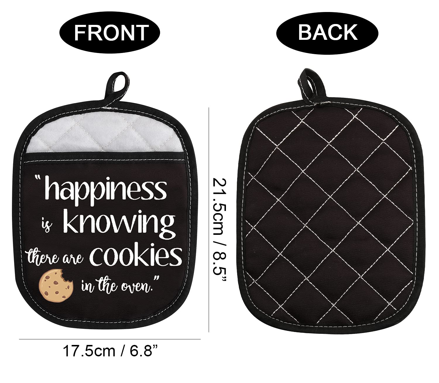 Cookie Lover Gift Happiness is Knowing There are Cookies in The Oven Pot Holder with Pocket (Cookies Oven)