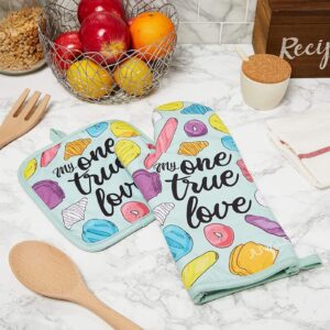 Juvale Pastry Oven Mitt and Pot Holder Baking Set for Kitchen (2 Pieces)