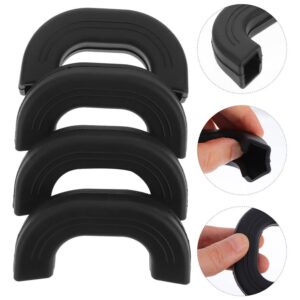 Luxshiny Silicone Assist Handle Covers Holder 6pcs Heat Insulated Hot Pot Grip Handle Cover Sleeve Grip for Pans Griddles Skillets Plates Black