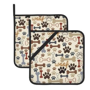 dog paw pot holders for kitchen heat resistant potholders for cooking baking grilling microwave