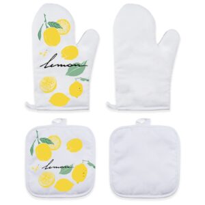 hhtdd 4pcs sublimation blanks products gifts,2 sublimation blanks oven mitts,2 sublimation blanks pot holder,sublimation heat resistance oven gloves pot holders diy kitchen dining room accessories