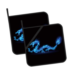 abstract dragon pot holders set of 2 kitchen heat resistant potholder for microwave cooking baking oven end dishes and bbq