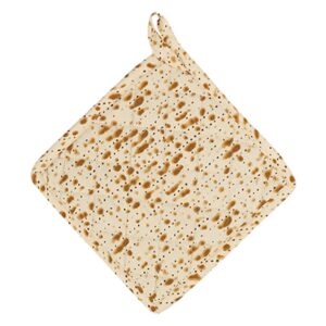 the kosher cook pesach pot holder - matzah print design - 100% cotton - passover seder and kitchen tools