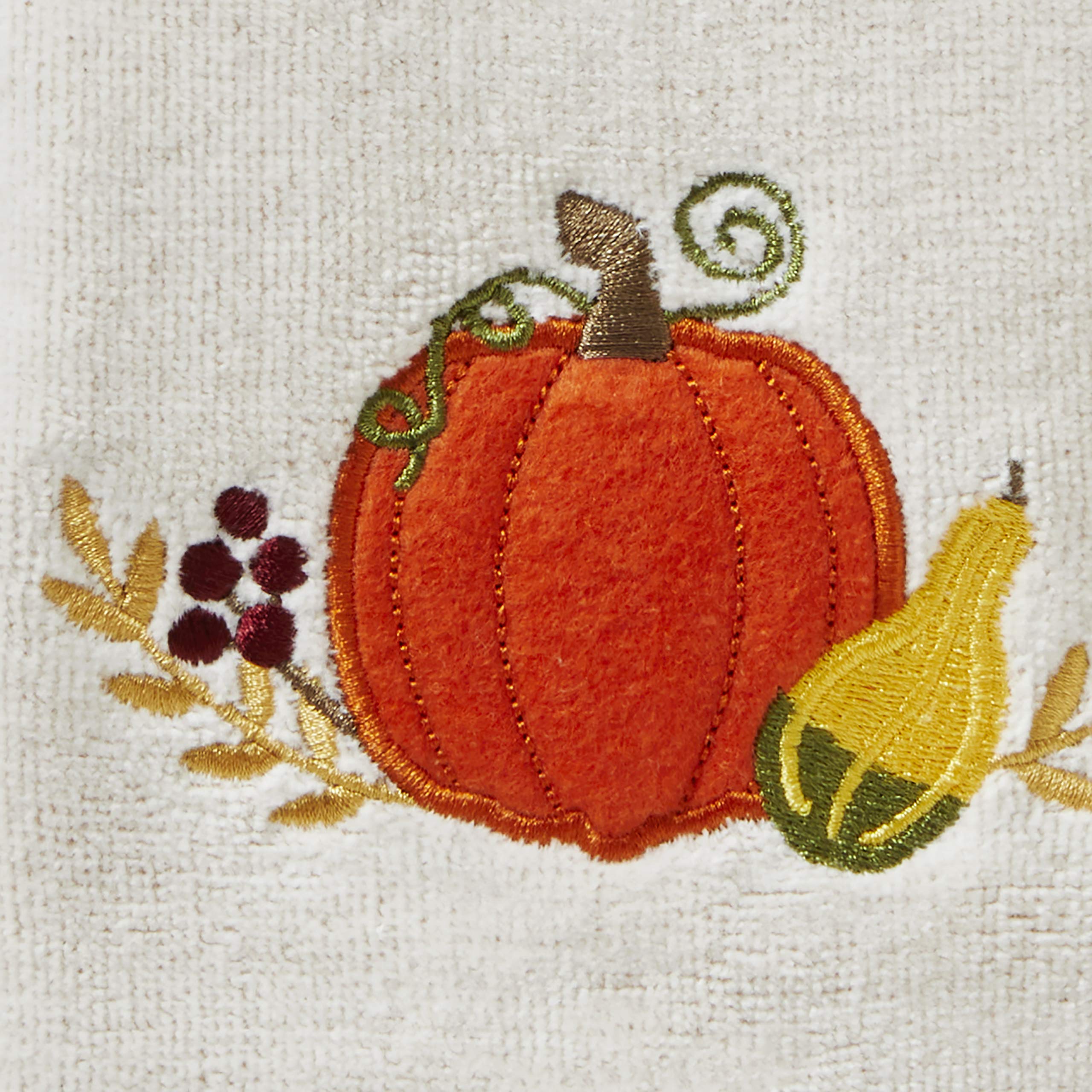 SKL Home Harvest Traditional Pumpkin Hand Towel Set, Tan Small