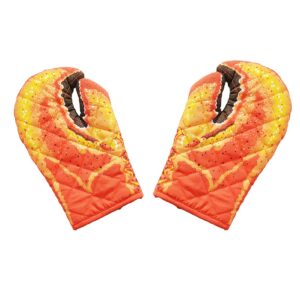 aitian lobster claw oven mitts - heat resistant bbq oven gloves, set of 2, quilted cotton, designed for light duty use (gloves-01)