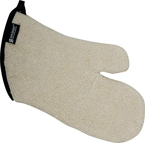 San Jamar 813TM Heavy Duty Terry Cloth Temperature Protection Oven Mitt, 13" Length, Natural