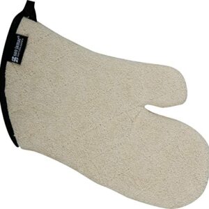 San Jamar 813TM Heavy Duty Terry Cloth Temperature Protection Oven Mitt, 13" Length, Natural