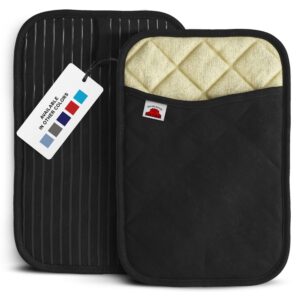 BIG RED HOUSE Oven Mitts and Pot Holders Sets, with The Heat Resistance of Silicone and Flexibility of Cotton, Recycled Cotton Infill, Terrycloth Lining, 480 F Heat Resistant Pair Black