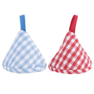 2pcs pot hat heat- insulated pot caps triangle pot caps pot cover handle caps pot cover handle covers household gloves small oven mitts silicone oven mitt mittens casserole cotton
