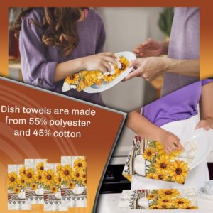 Lobyn Value Pack Kitchen Towel Oven Mitts and Pot Holders Sets, Pot Holders and Oven Mitts Sets, Kitchen Mittens and Pot Holder Set, Potholder Set, Mittens Kitchen Sunflower Design