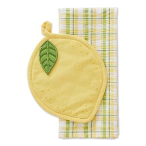 design imports dii lemon potholder and dish towel gift set