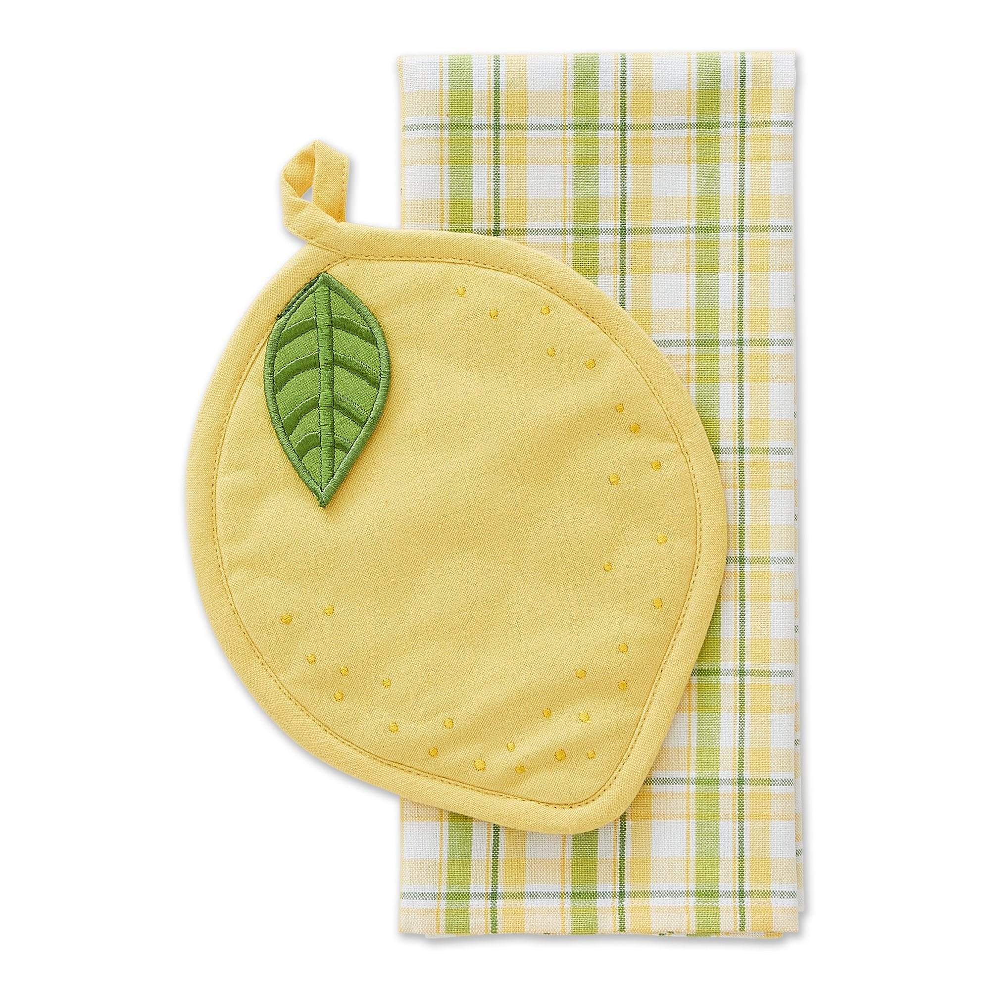 Design Imports DII Lemon Potholder and Dish Towel Gift Set