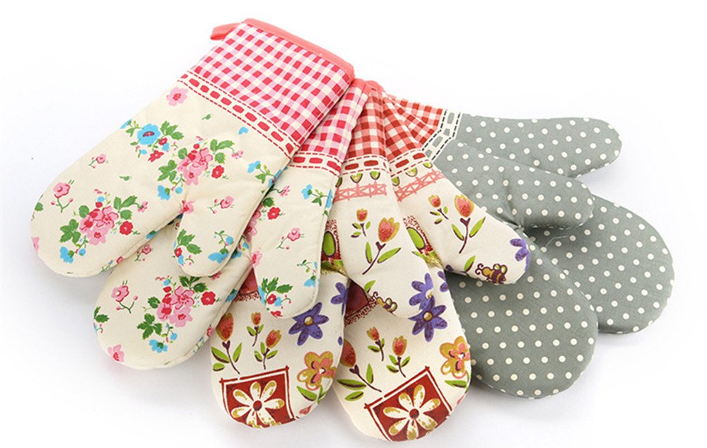 TFENG Cotton Oven Gloves Kitchen Baking Mitts Bow