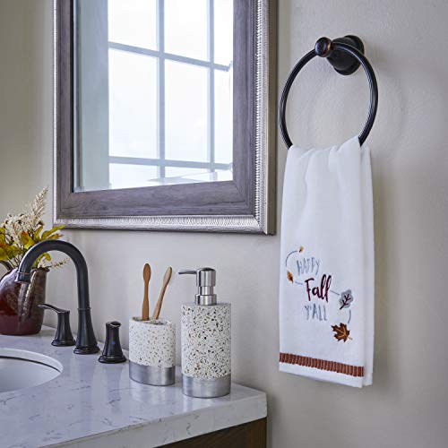 SKL Home Harvest Happy Fall Yall Hand Towel, White Small