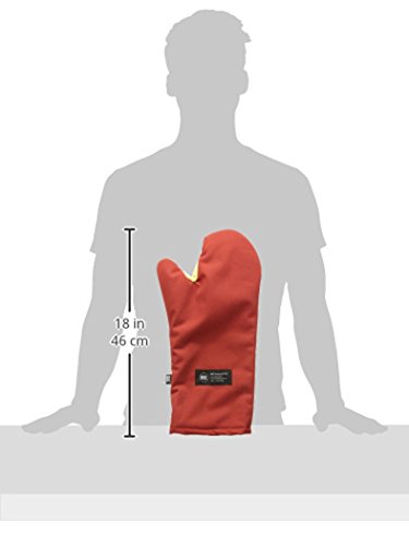 San Jamar CTC17 Cool Touch Conventional Oven Mitt Heat Protection up to 500° F, 17" Length, Red