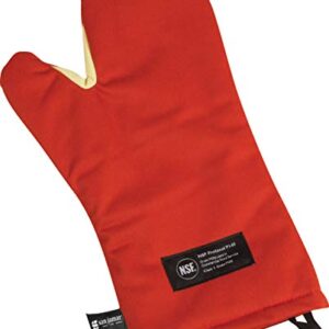 San Jamar CTC17 Cool Touch Conventional Oven Mitt Heat Protection up to 500° F, 17" Length, Red