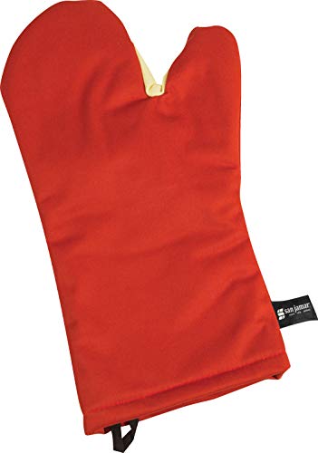 San Jamar CTC17 Cool Touch Conventional Oven Mitt Heat Protection up to 500° F, 17" Length, Red