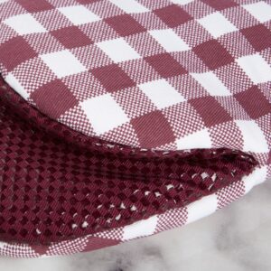 KitchenAid Gingham Cotton Rectangle Mini Oven Mitt 2-Pack Set, Beet, 5.5"x8"