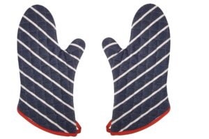 now designs basic oven mitt, butcher stripe - 6.5 x 13 in | set of 2