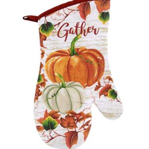 Home Collection Harvest Pumpkin Kitchen Linens Set Include Oven Mitt & 2 Potholders - Great for Autumn, Fall & Thanksgiving