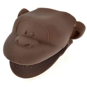 qtqgoitem monkey head shape pot holder glove oven mitt brown (model: c5f 0d7 c6a 079 271)