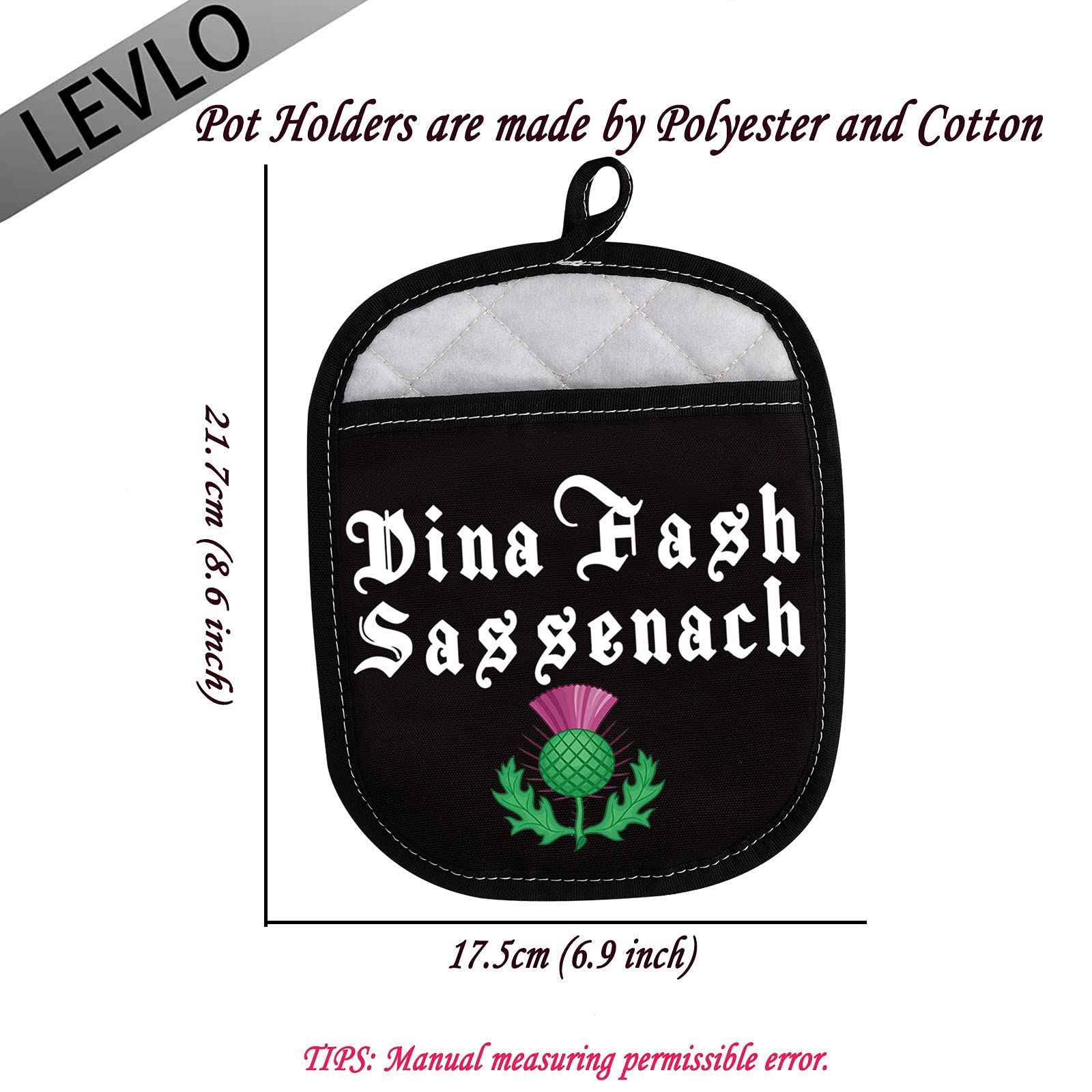 LEVLO Dragonfly Fans Gifts Dinna Fash Sassenach Pot Holders Dragonfly Lover Gifts Friend Sister Mother (Dina Fash Sassenach)