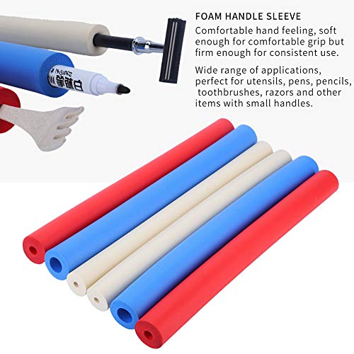 6Pcs Foam Grip Tubing, Non-slip Foam Handle Sleeve Foam Support Grip Tubing Collision Handle Cover Provides Wider Larger Grip Pipe Tool for Utensils, Pens, Pencils, Toothbrushes