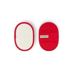 le creuset fingertip potholder, cherry,set of 2