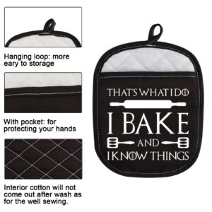 TV Show Inspired Funny Oven Pad Pot Holder with Pocket That’s What I Do I Bake and I Know Things Baking Gift (Know Things Bake)