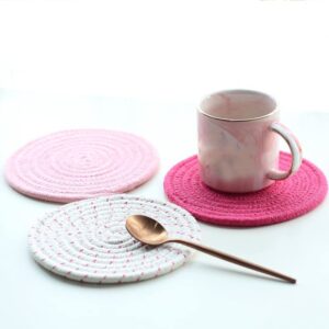 ELANE 6 Pcs Cotton Hot Pads Pot Holders for Kitchen Heat Resistant,Kitchen Hot Pads for Table，7 inch