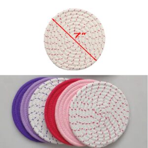 ELANE 6 Pcs Cotton Hot Pads Pot Holders for Kitchen Heat Resistant,Kitchen Hot Pads for Table，7 inch