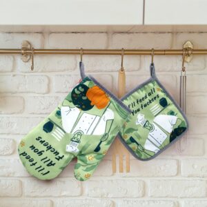 I'll Feed All You Fxxkers，Oven Mitts and Pot Holders Sets of 2，Funny Oven Mitt，Cute Housewarming Gift，Thanksgiving Oven Mitts，Christmas Kitchen Gifts，Kitchen Gifts for Men