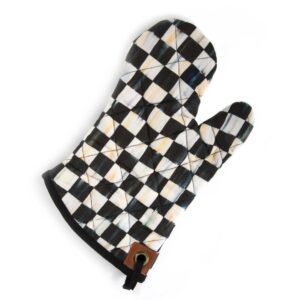 mackenzie-childs courtly check bistro oven mitt, cute hot oven mitt, decorative kitchen pot holder