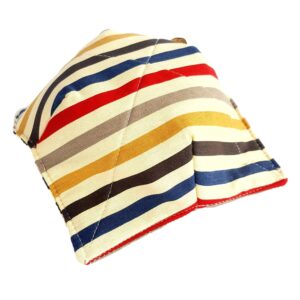 CUSHYSTORE 2 Bowl Cozies Canvas Holders Heat and Cold Resistant Anti-Scalding Protector 8.5" Large 7.5" Small (Retro Stripe)