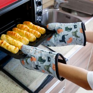 jabansot Oven Mitts Professional Heat Resistance Kitchen Oven Soft Cotton Gloves for Grilling Cooking Microwave BBQ Baking, 2pcs with Soft Inner Lining