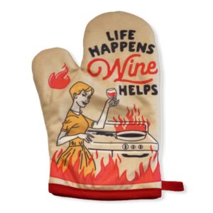 life happens wine helps funny cooking drinking wine lover kitchen accessories funny graphic kitchenwear funny wine novelty cookware multi oven mitt