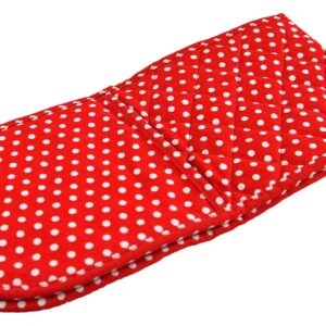 Home-X Red Polk Dot Double Oven Mitt for Cooking and Serving, Heat Resistant, Extra Long Potholder, Oven Gloves to Protect Hands and Arms, Machine Washable -32”L