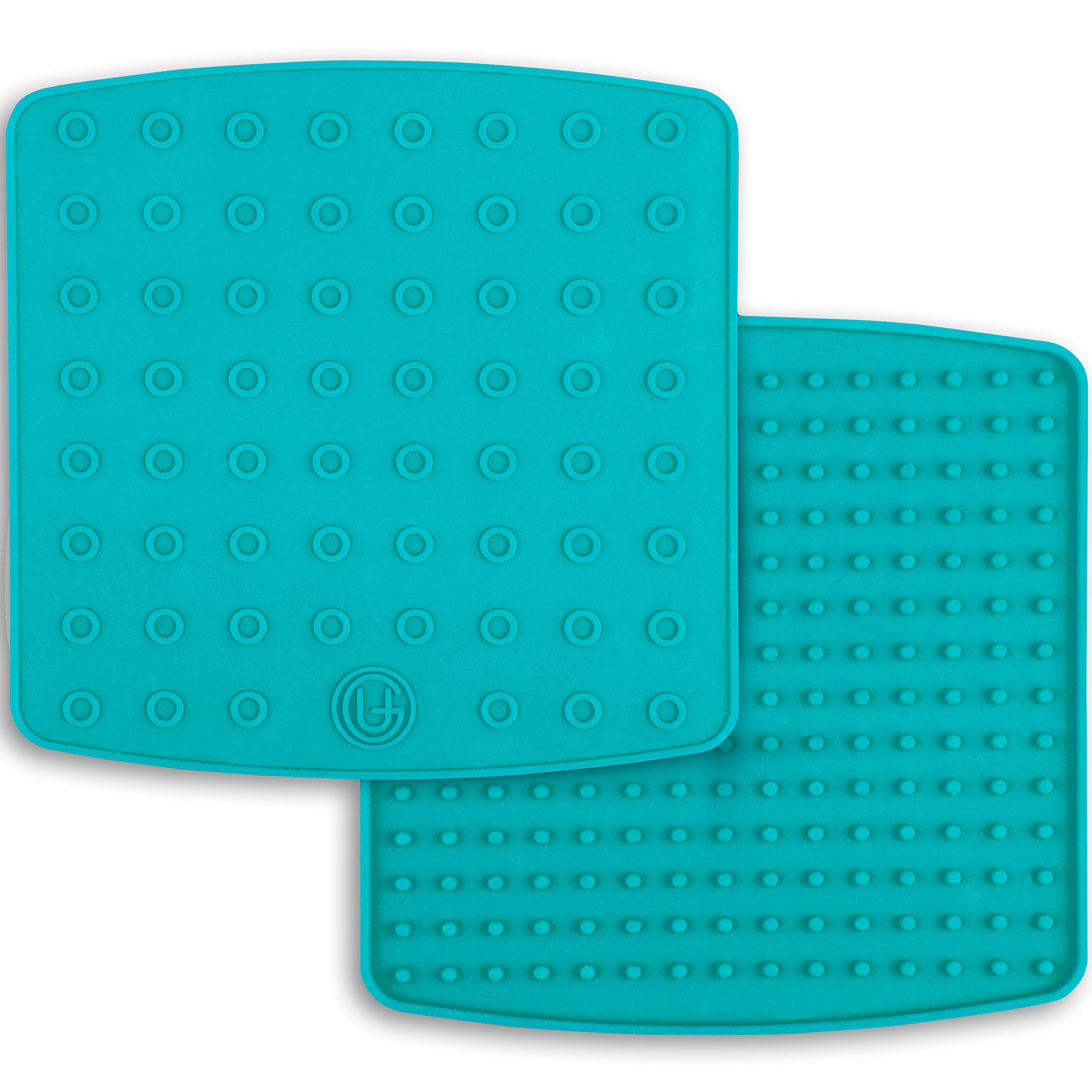Premium Silicone Pot Holder for Pots/Pans | Multipurpose Trivets | Hot Pad, Spoon Rest, Coaster and More | 2 Pads | Featuring Heat Resistant Core Tech | UpGood Pro Series (Cool Kitchen Tools, Teal)