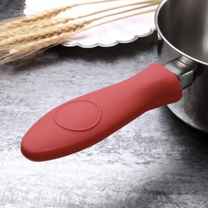 4 Packs Juland Silicone Hot Handle Holder Set Kitchen Heat Resistant Pot Sleeve Grip Handle Cover Potholder - Black & Red