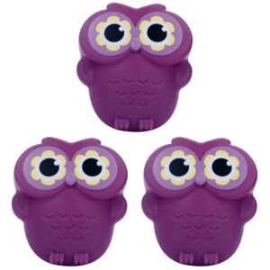 solustre 3 pcs owl gloves microwave oven mitt insulation pads mit bbq baking gloves cute food mitten anti- skid silicone pot holders oven mitts mini pinch purple