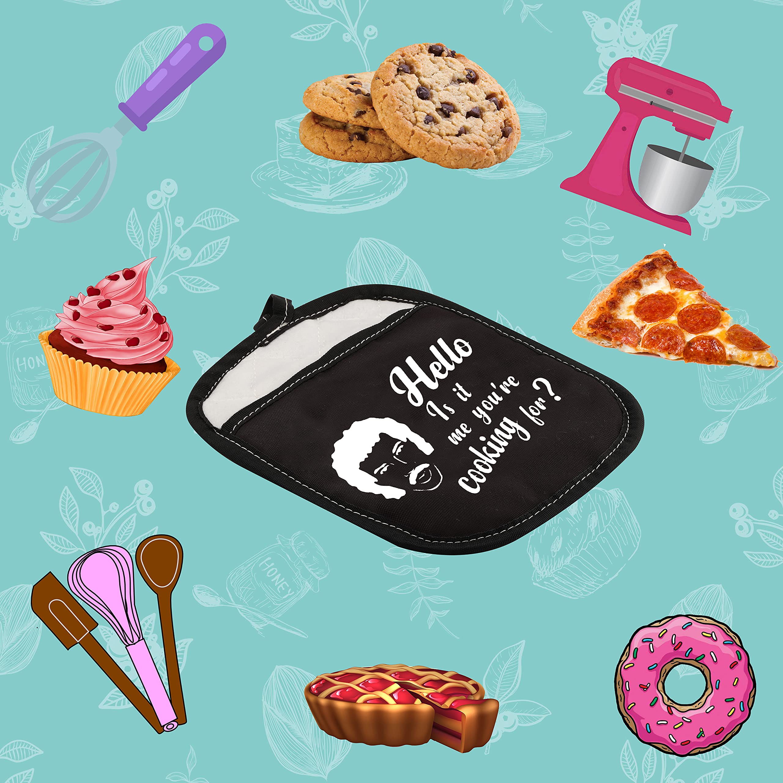 Novelty Inspired Baker Gift Hello is It Me You’re Cooking for Oven Pads Pot Holder with Pocket (You're Cooking for)