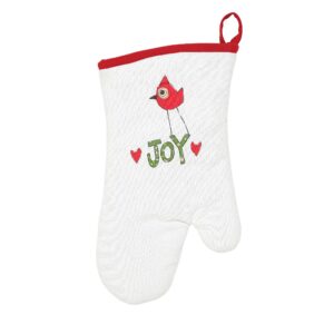 enesco izzy and oliver painted peace by stephanie burgess cardinal bird joy pot holder oven mitt, 7 x 12 inch, multicolor