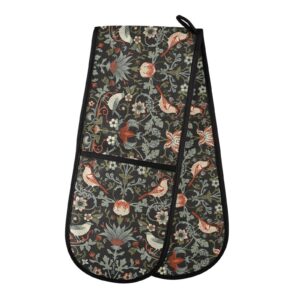 double oven mitt william morris vintage flowers kitchen oven gloves for everyday cooking and baking