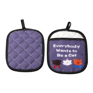 g2tup marie the cat everybody wants to be a cat the aristocats inspired quote pot holders and oven mitts for kitty cooking lovers (everybody wants to be a cat)